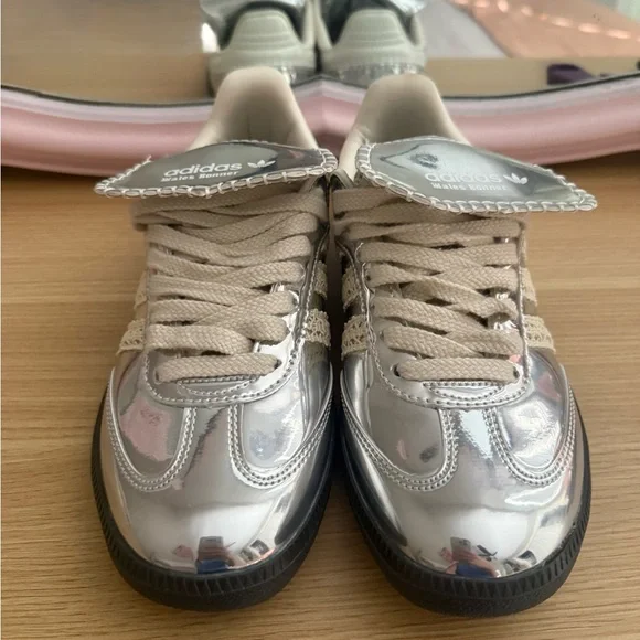 Adidas Silver and Cream Sneakers - Picture 3 of 4